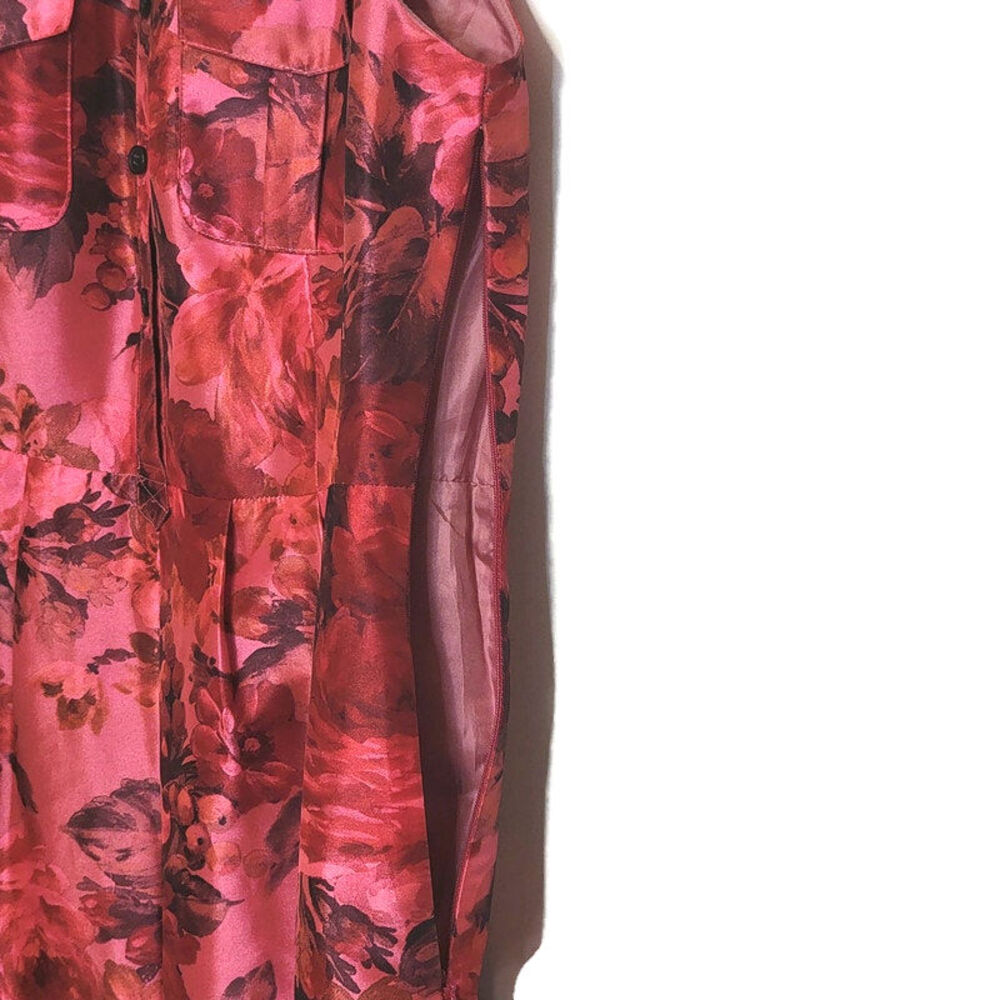 J Crew Pink Floral Sleeveless Taffeta Satin Mini Dress Size 2 - Picture 7 of 16